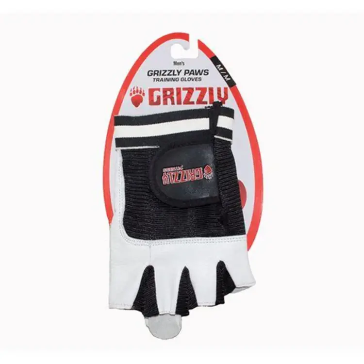 GRIZZLY PAW LEATHER PADDED GLOVES FOR MEN - WHITE