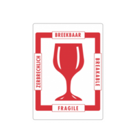 Waarschuwingsetiketten - "Fragile met Glas"