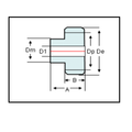 DTS-Products Recht gefreesd tandwiel moduul 1 Z = 12 met centerpunt