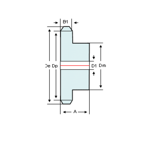 DTS-Products Kettingwiel BS Simplex voor rollenketting 04B-1 6,0 x  2,8 mm ongehard Z = 9