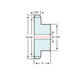 DTS-Products Kettingwiel BS simplex voor rollenketting 05B-1 8,0 x 3,0 mm gehard Z = 15