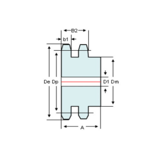 DTS-Products Kettingwiel BS Duplex voor rollenketting 06B-2 ongehard 3/8'' x 7/32" Z = 14