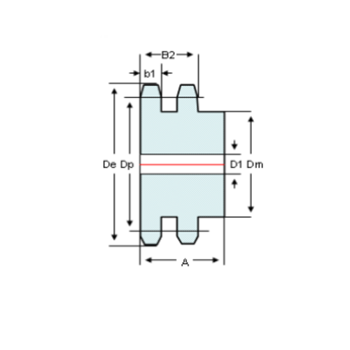 DTS-Products Kettingwiel BS Duplex voor rollenketting 06B-2 gehard 3/8" x  7/32"  Z = 9