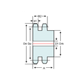 DTS-Products Kettingwiel BS Duplex voor rollenketting 20B-2 ongehard 1 1/4" x 3/4" Z = 12