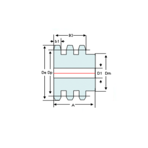 DTS-Products Kettingwiel BS Triplex voor rollenketting 06B-3 gehard 3/8" x  7/32"  Z = 11