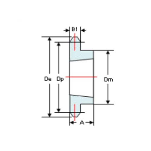 DTS-Products Kettingwiel taperlock simplex  06B-1  (3/8" x  7/32")  Z = 16  gehard