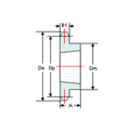 DTS-Products Kettingwiel taperlock simplex  06B-1  (3/8" x  7/32")  Z = 18  gehard