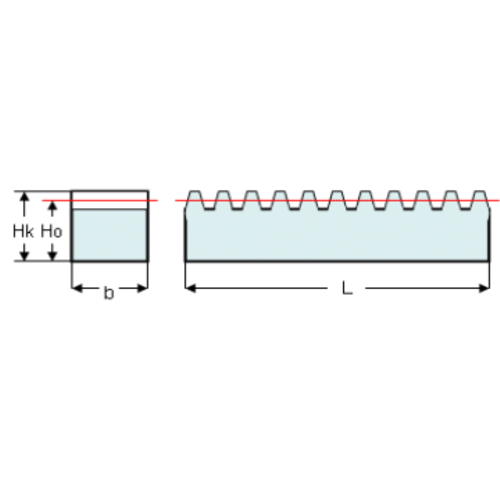 DTS-Products Tandheugel moduul 6 L=2000mm