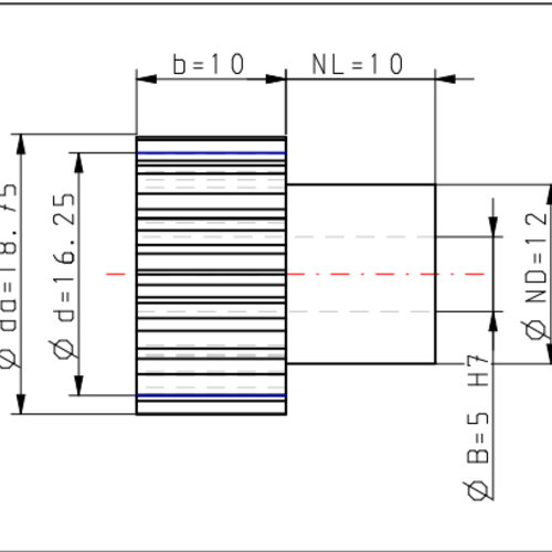 DTS-Products Recht gefreesd tandwiel moduul 1.25 Z = 13 met naaf