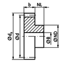 DTS-Products Recht gefreesd tandwiel moduul 1.25 Z = 13 met naaf