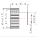 DTS-Products Recht gefreesd tandwiel moduul 1.25 Z = 17