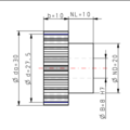 DTS-Products Recht gefreesd tandwiel moduul 1.25 Z = 22