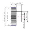 DTS-Products Recht gefreesd tandwiel moduul 1.25 Z = 27