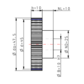 DTS-Products Recht gefreesd tandwiel moduul 1.25 Z = 36