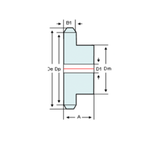 DTS-Products kettingwiel BS Simplex voor rollenketting 08B-1 gehard 1/2'' x 5/16"  Z = 11 met spie 5mm, boring Ø 15mm