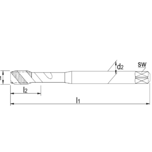 Phantom Phantom UNI HSS-E Machinetap DIN 371 Metrisch voor blinde gaten M3,5 x 0,6 mm