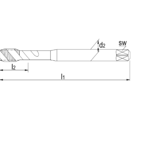 Phantom Phantom UNI HSS-E Machinetap DIN 371 Metrisch voor blinde gaten M2 x 0,4 mm