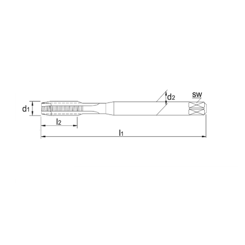 Phantom Phantom UNI HSS-E Machinetap DIN 376 Metrisch voor doorlopende gaten M2