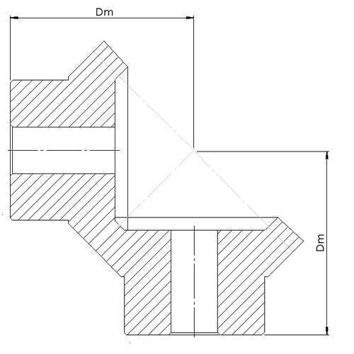 DTS-Products Conische tandwiel sets M1,5 Z=25/25T 1:1
