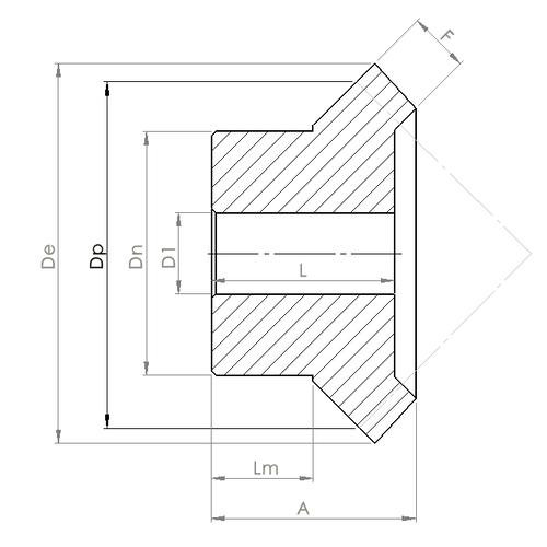 DTS-Products Conische tandwiel Moduul 2 Z=16/32T set 1:2