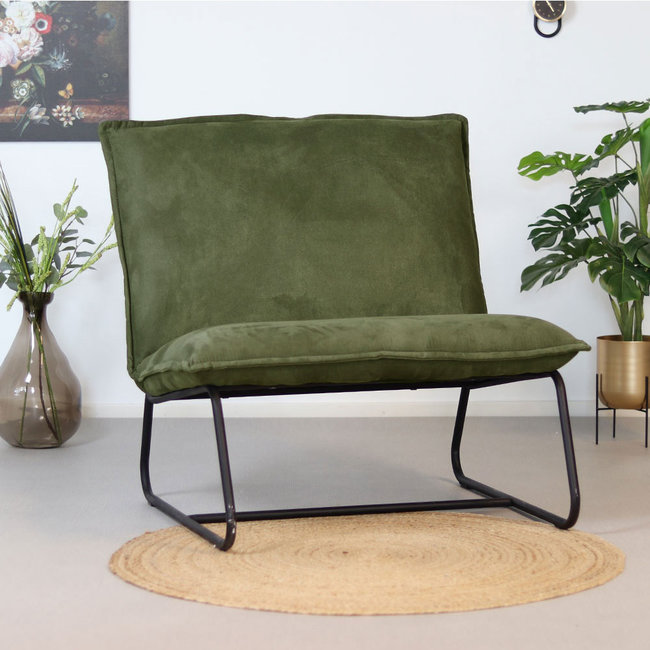 Fauteuil microvezel groen Dimehouse Outlet