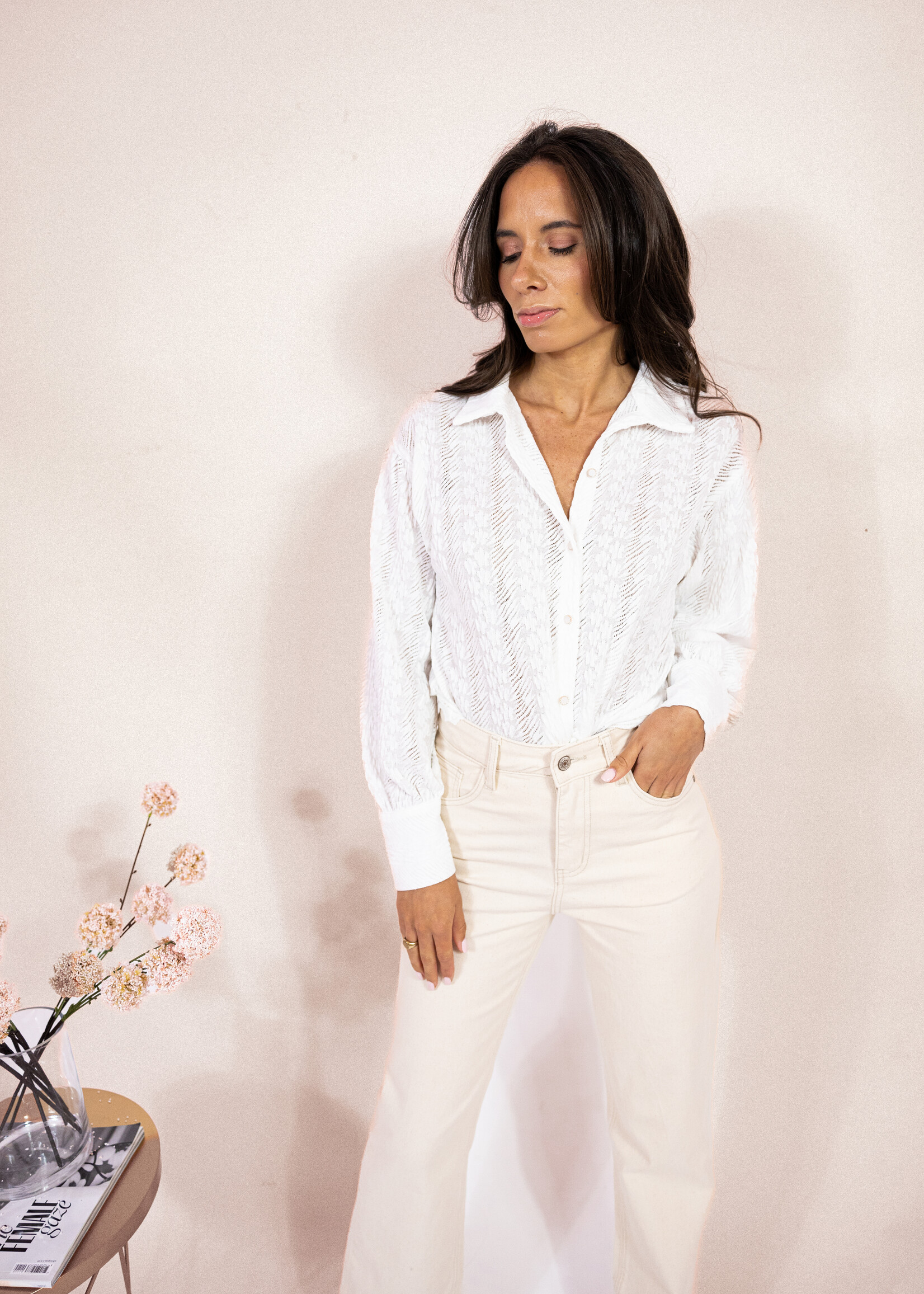 Blouse Fiorella kant – White