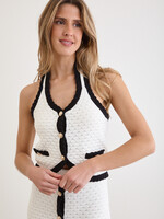 Top broderie – White/black