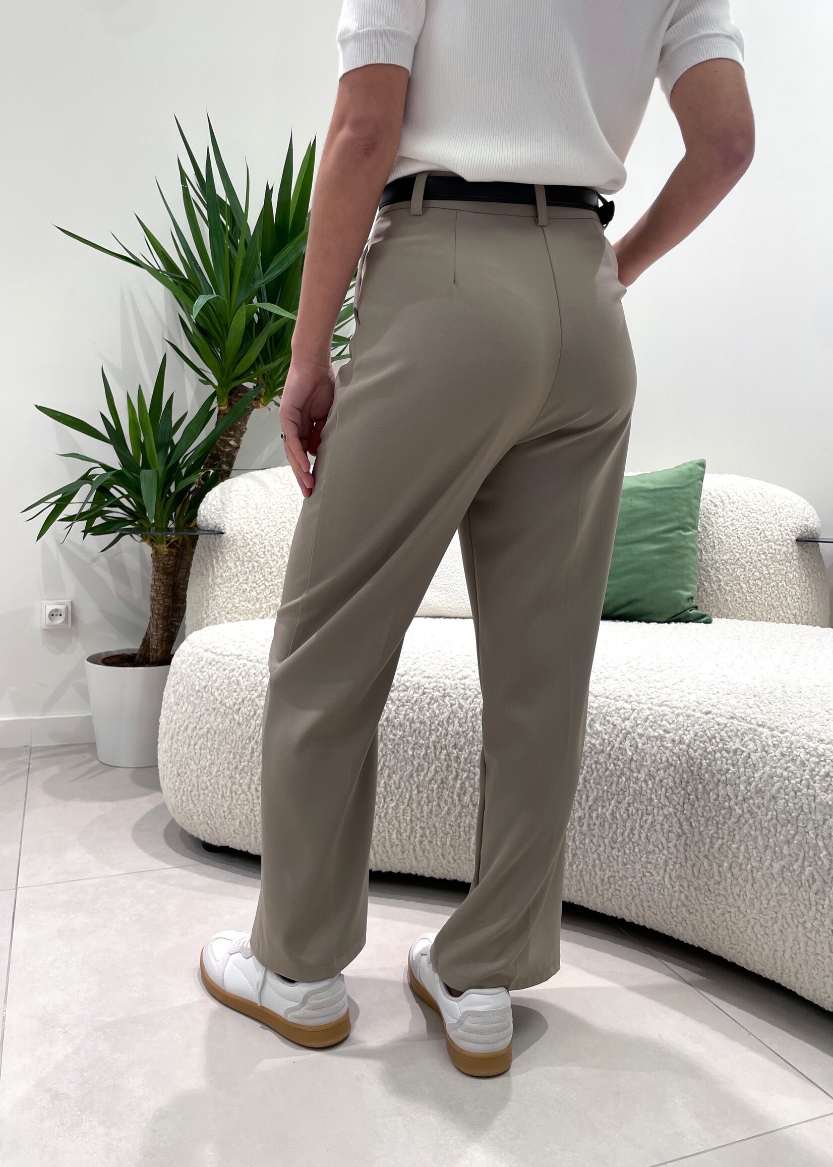 Broek – Candice Flou – Taupe