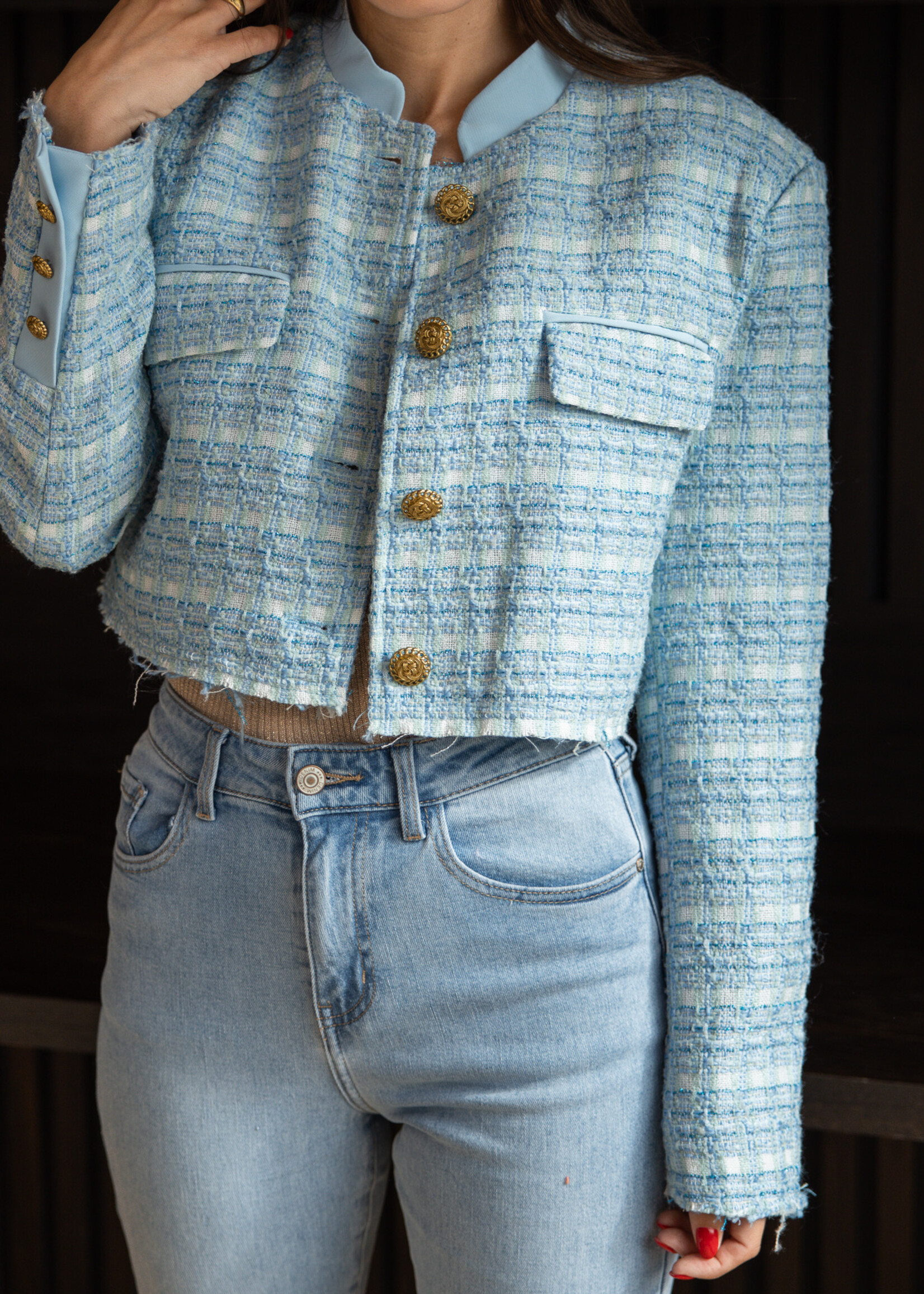 Jasje tweed – Lightblue