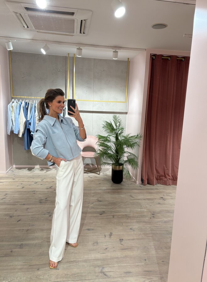 Jasje met plat kraagje – Light Blue