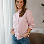 Blouse met strepen en kraagje ruffle – Pink