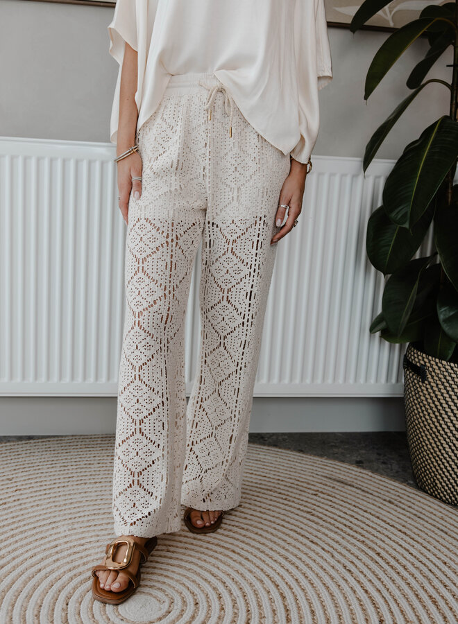 Broek crocher – Ecru
