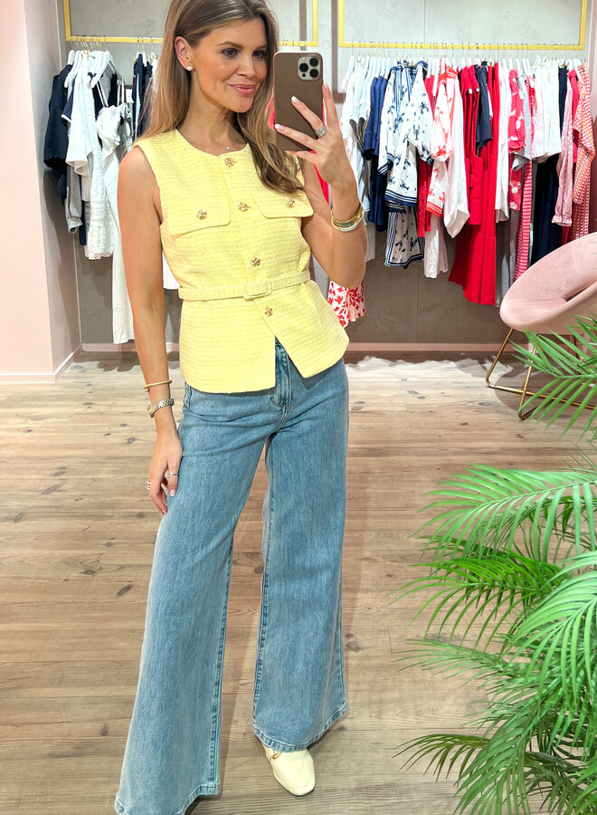 Gilet sleevless riem – Yellow