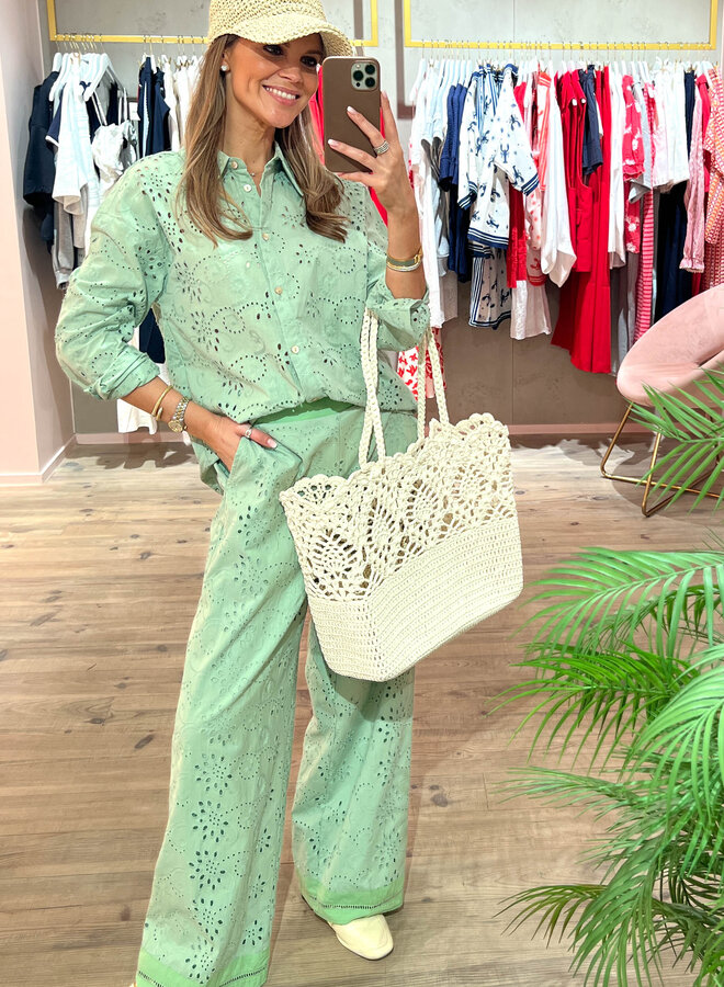 Set hemd + broek broderie – Light Green