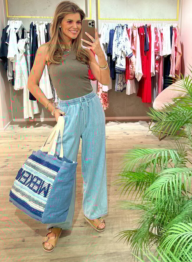Broek jeans met rekker – light Denim