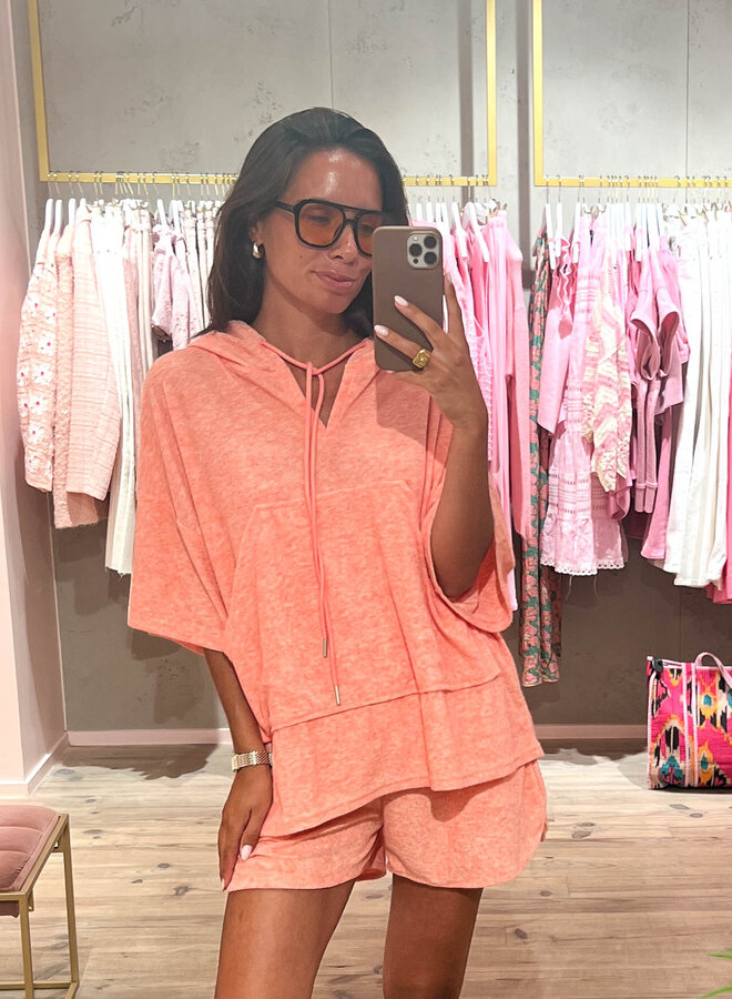 Set blouse + short carreaux – Orange