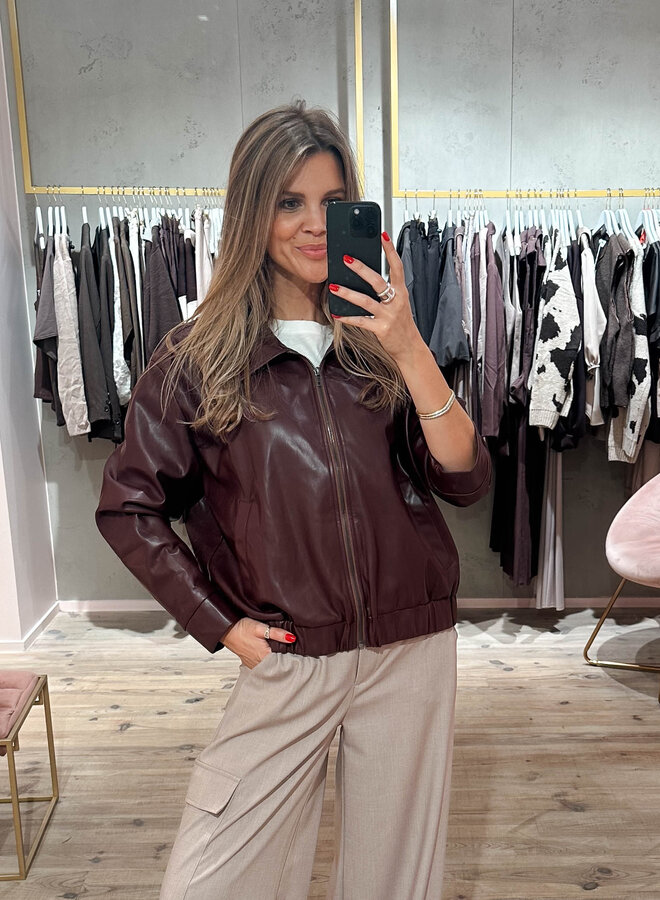 Bomberjacket leder – Prune