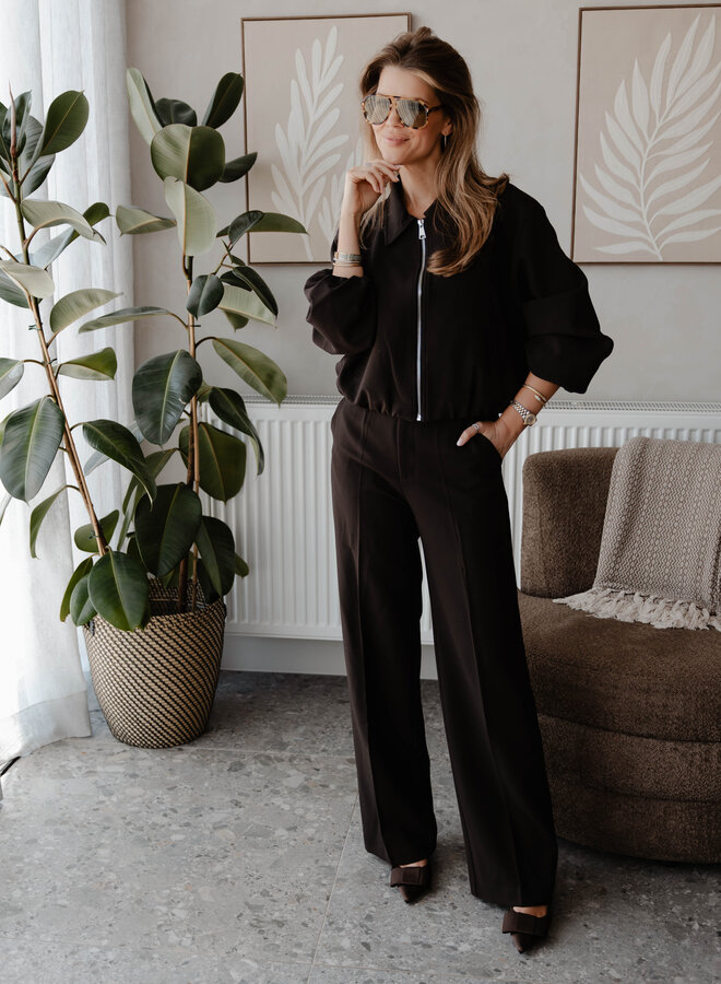 Pants classic straight – Coffee