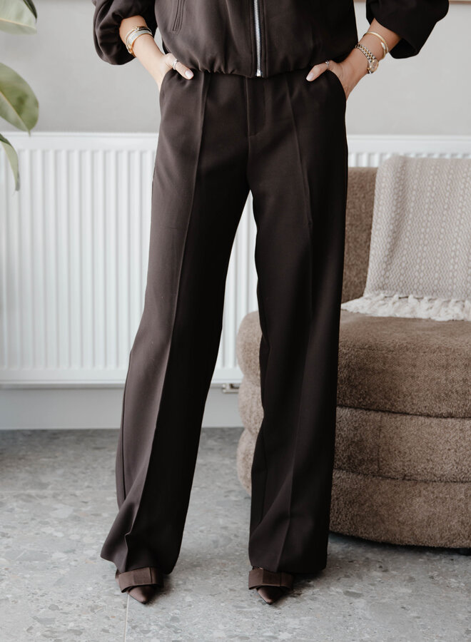 Pants classic straight – Coffee