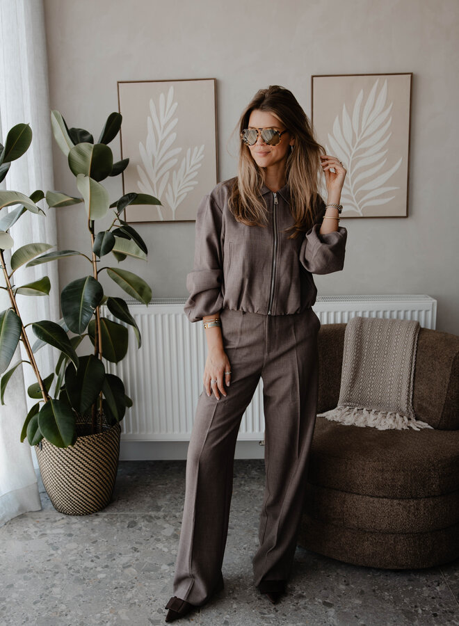 Pants classic straight – Taupe