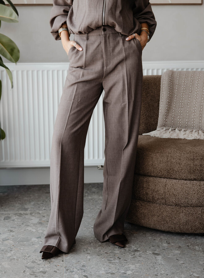 Pants classic straight – Taupe