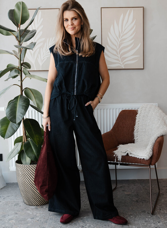 Jasje sleevless jeans – Dark Denim