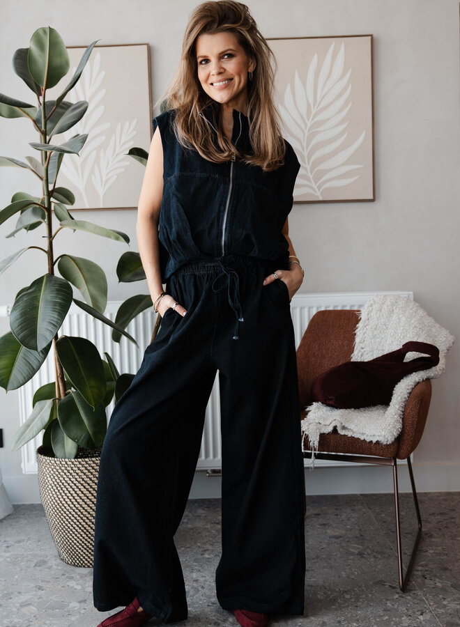 Jasje sleevless jeans – Dark Denim