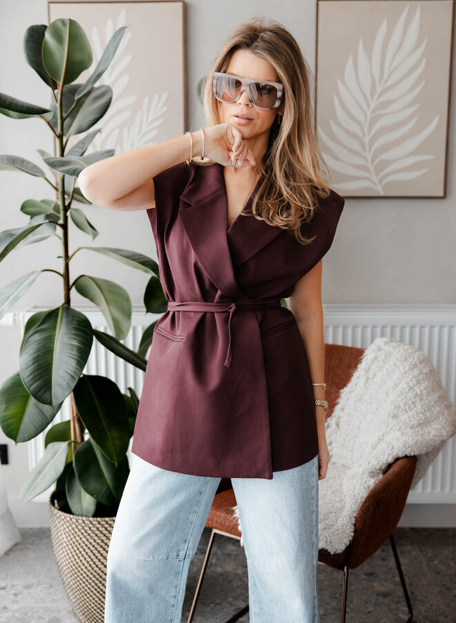 Sleevless blazer touw – Bordeaux