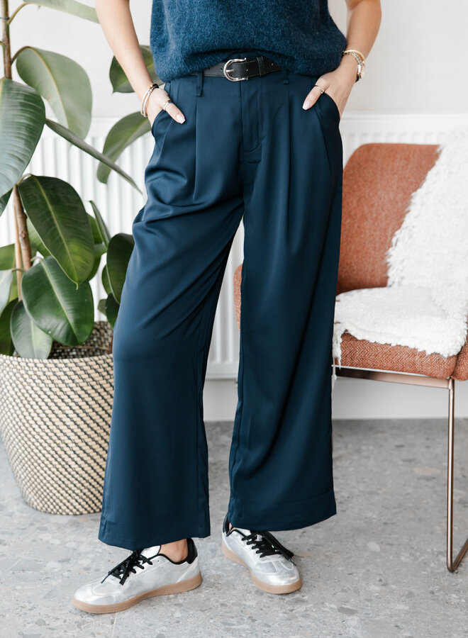 Broek los met riempje – Marine