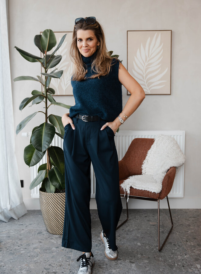 Broek los met riempje – Marine