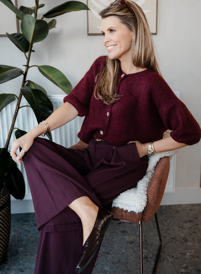 Gilet met een kort mouwtje knitwear – Bordeaux