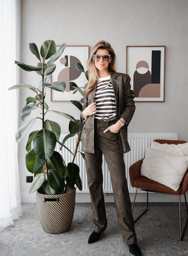 Broek Suede – Khaki