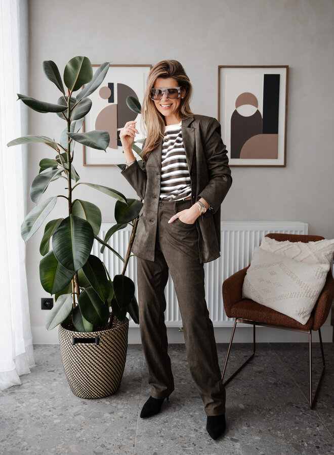 Broek Suede – Khaki