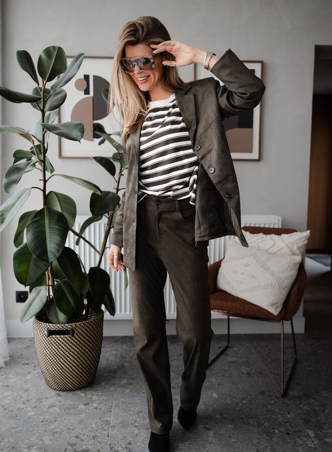 Broek Suede – Khaki